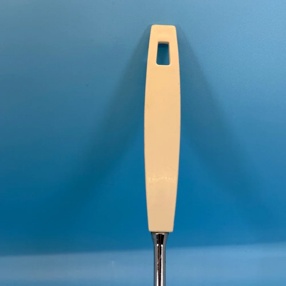 VTG Ekco Soup Ladle USA Stainless Steel Cream Plastic Handle MCM Retro Utensil‎